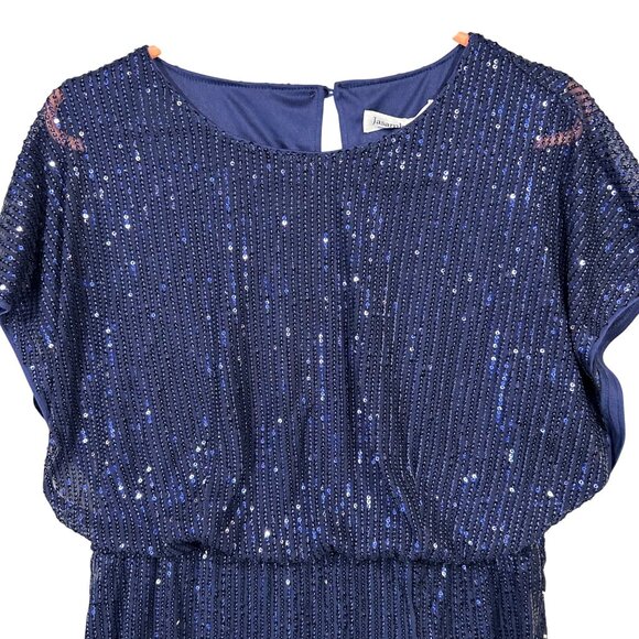 Jasambac Women Sequin Dress Size Large NWT Slit Elastic Waist Cocktail Party - Picture 2 of 13